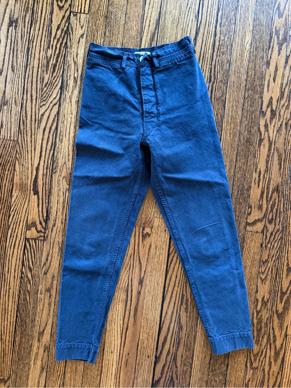 Jesse Kamm Ranger Pants High Rise Tapered Cotton Canvas Navy Indigo